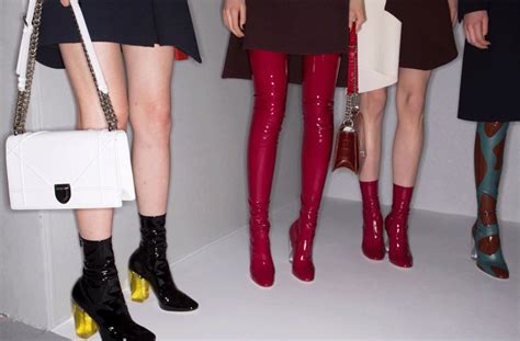 dior stretch patent leather boots